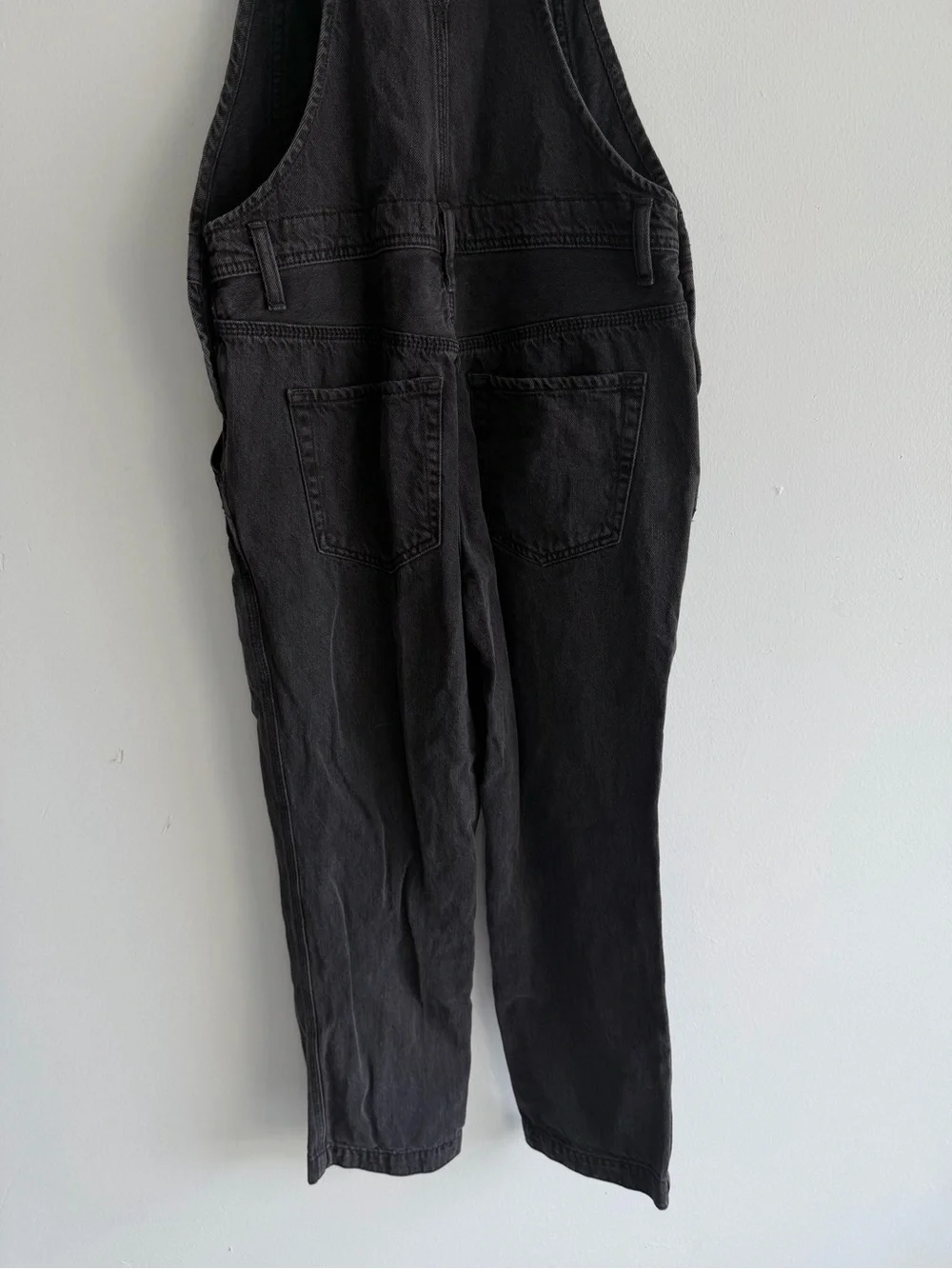 We The Free Women's Black Cotton Denim Overall Jumpsuit Size 26 8662